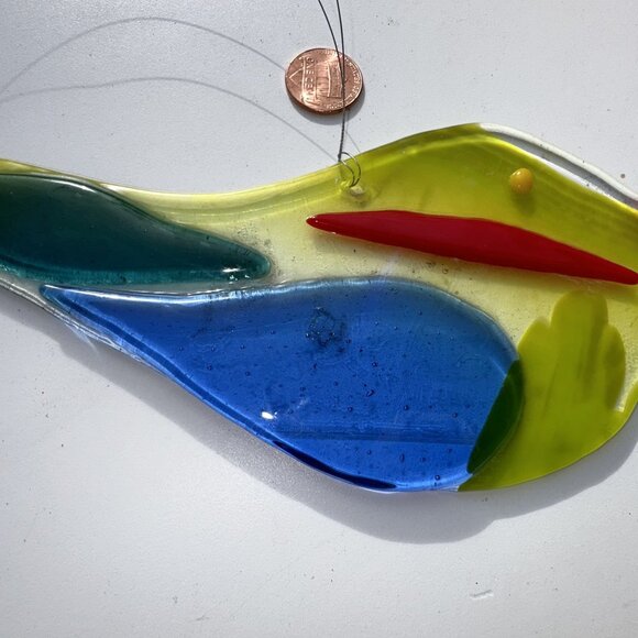 #3039 FUSED BIRD SUNCATCHER  HANDCRAFTED FUSED SUNCATCHER BIRD - Picture 4 of 7